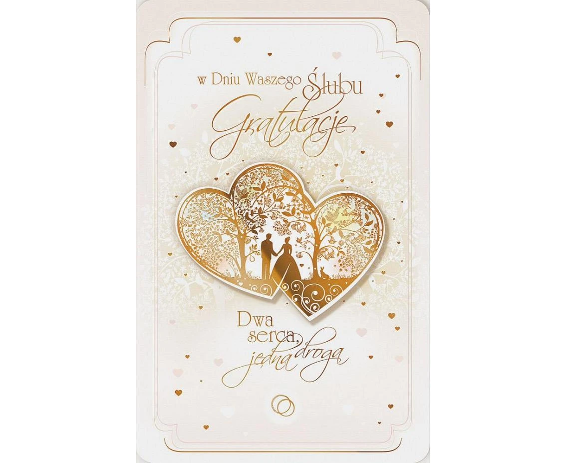 Wedding Occasion Card, Two Hearts, 13x20,5 cm